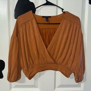 Forever 21 Rust Wrap Blouse